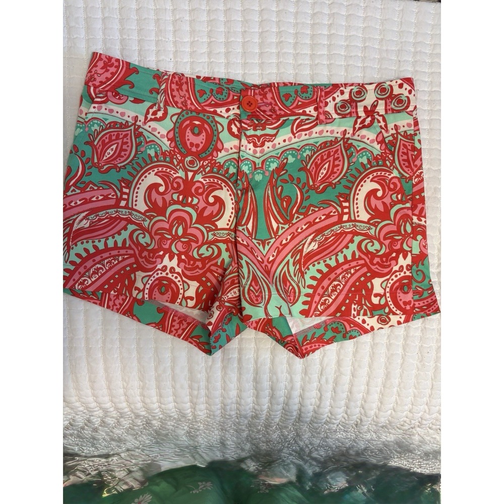 Tracy Negoshian Reba Paisley Walking Shorts, 10, Stretchโ